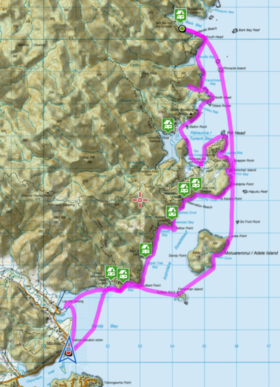 Map of our path there and back. About 4km shorter coming back in a more direct route.