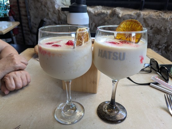 Piña coladas for lunch.